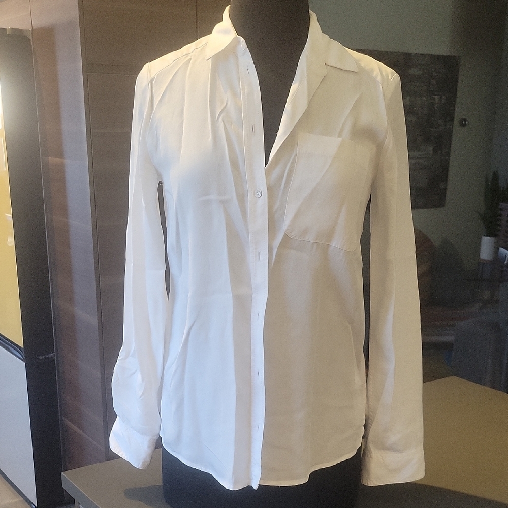 Express Classic White Button Down Shirt